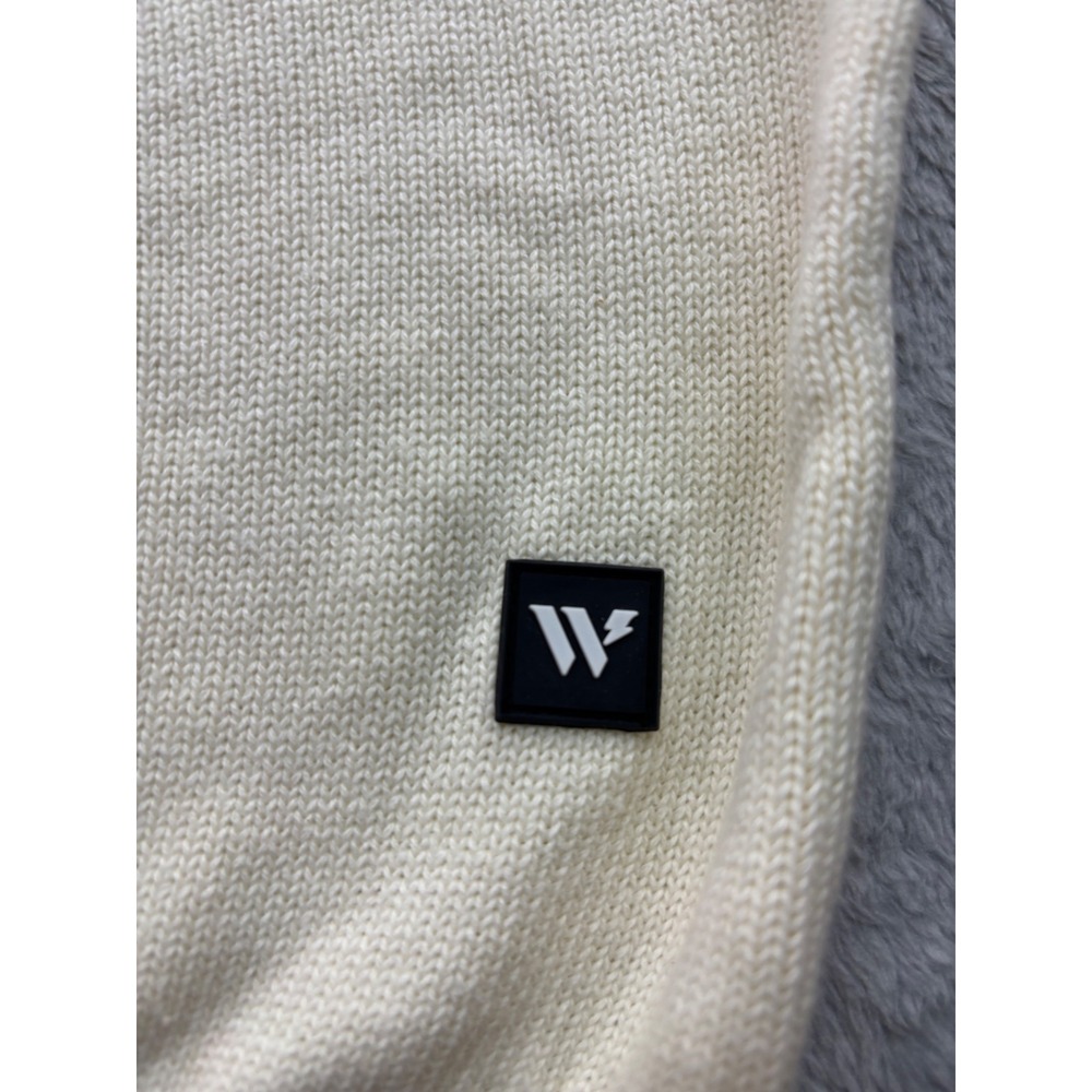 The Wild Collective Chicago Bulls Mens‎ Large Cream Cotton Knit Graphic Sweater - Picture 2 of 7